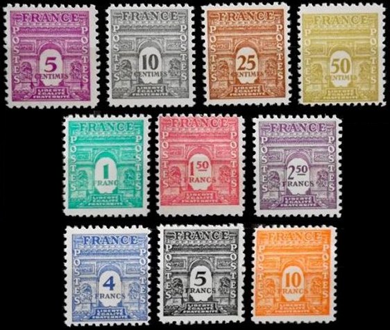 France stamp Yv. 620/629