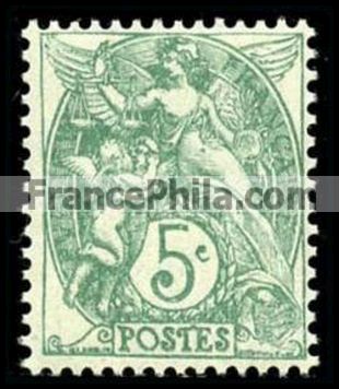 00111 Type Blanc 5c vert type II de 1900 - Stamps - Europe - France